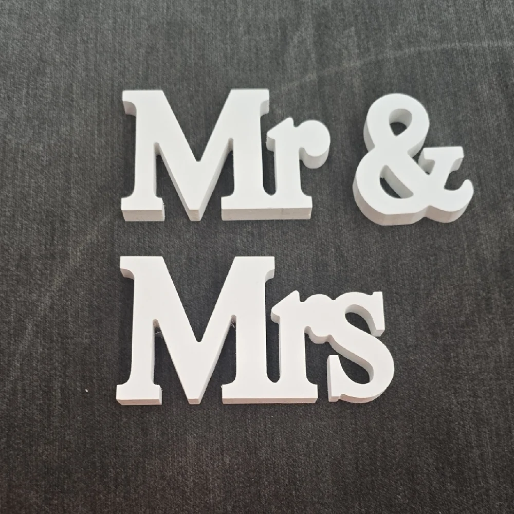 Elegant White Mr & Mrs Sign for Weddings